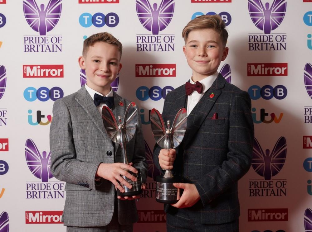 Hughie & Freddie hold their Pride of Britain Awards